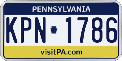 PA license plate KPN1786