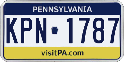 PA license plate KPN1787