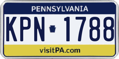PA license plate KPN1788
