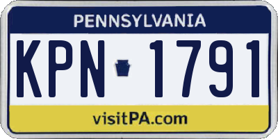 PA license plate KPN1791
