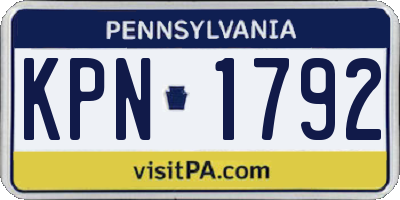 PA license plate KPN1792