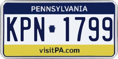 PA license plate KPN1799