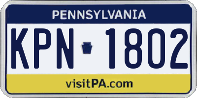 PA license plate KPN1802