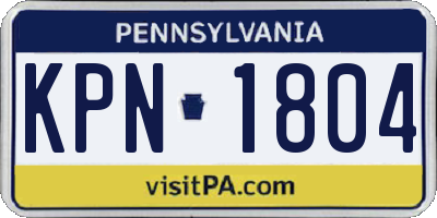 PA license plate KPN1804