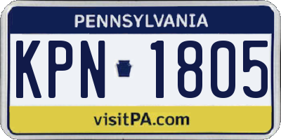 PA license plate KPN1805
