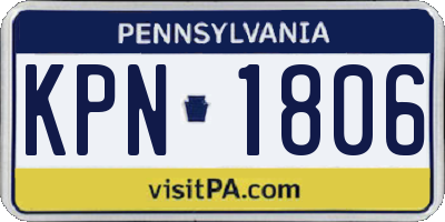 PA license plate KPN1806