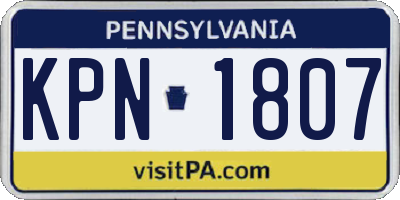 PA license plate KPN1807