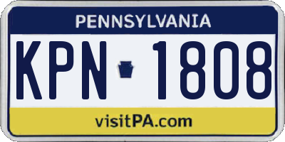 PA license plate KPN1808