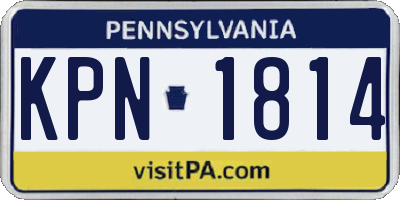 PA license plate KPN1814