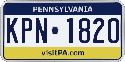 PA license plate KPN1820