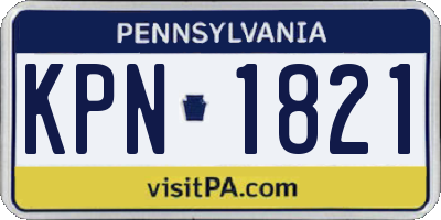 PA license plate KPN1821
