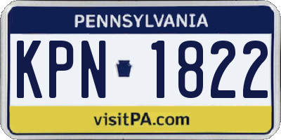 PA license plate KPN1822