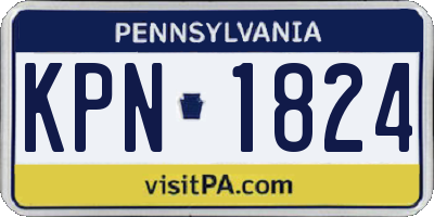 PA license plate KPN1824