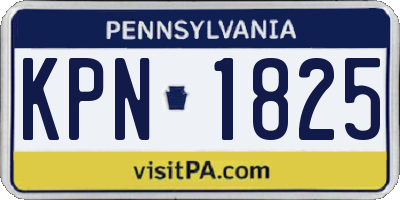PA license plate KPN1825