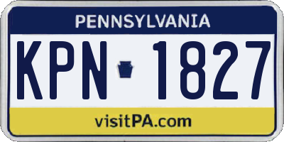 PA license plate KPN1827