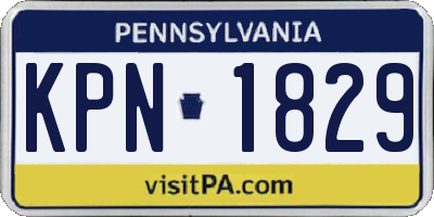 PA license plate KPN1829
