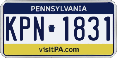 PA license plate KPN1831