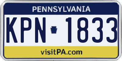 PA license plate KPN1833