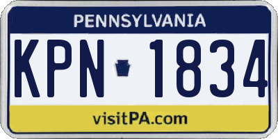 PA license plate KPN1834