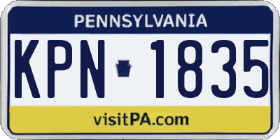 PA license plate KPN1835