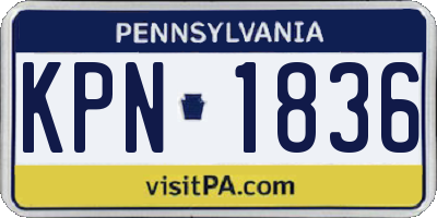 PA license plate KPN1836