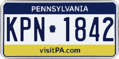 PA license plate KPN1842