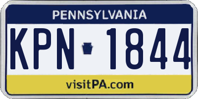 PA license plate KPN1844