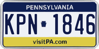 PA license plate KPN1846