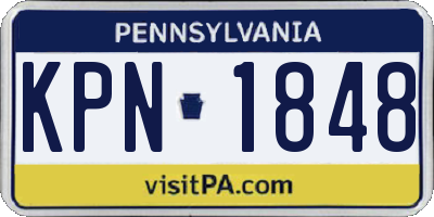 PA license plate KPN1848