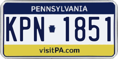 PA license plate KPN1851
