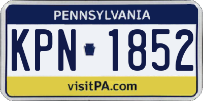 PA license plate KPN1852