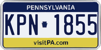 PA license plate KPN1855