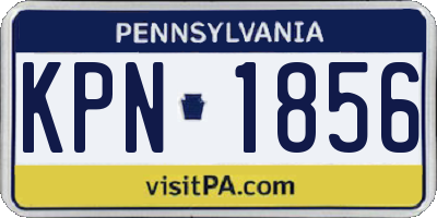 PA license plate KPN1856