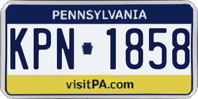 PA license plate KPN1858