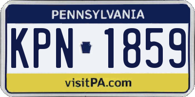 PA license plate KPN1859