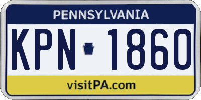 PA license plate KPN1860