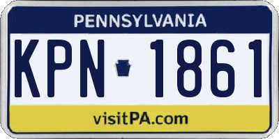 PA license plate KPN1861