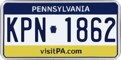 PA license plate KPN1862