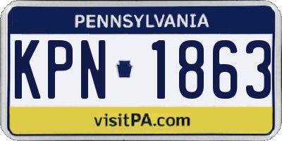 PA license plate KPN1863