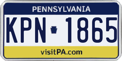 PA license plate KPN1865