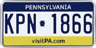 PA license plate KPN1866