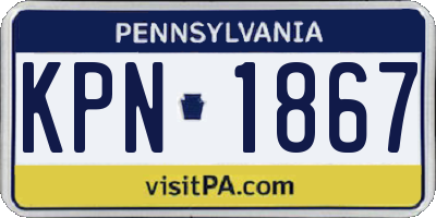 PA license plate KPN1867