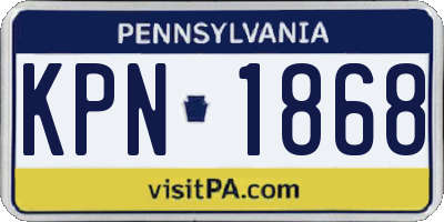 PA license plate KPN1868