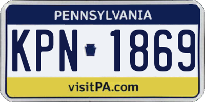 PA license plate KPN1869