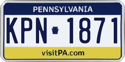 PA license plate KPN1871