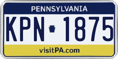 PA license plate KPN1875