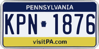 PA license plate KPN1876