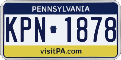 PA license plate KPN1878