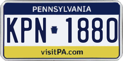 PA license plate KPN1880