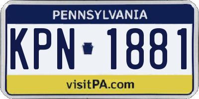 PA license plate KPN1881